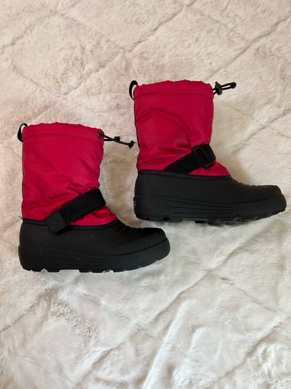 Kids Snow Boots Pink Black Waterproof Winter Boots Insulated Toddler